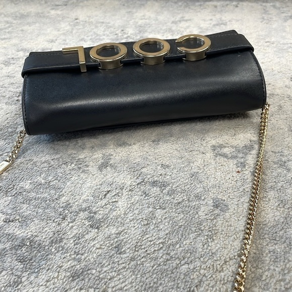 Michael Kors Bellamie Black Leather Cool Embellished Leather Bag Chain Crossbody - Picture 8 of 17